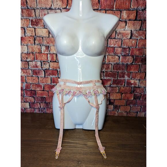 For Love & lemons Bloom Lace Garter Belt Neon Floral size xxs - Picture 5 of 5